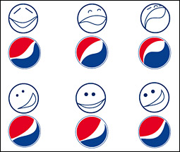 Menselijke signalen in logo Pepsi